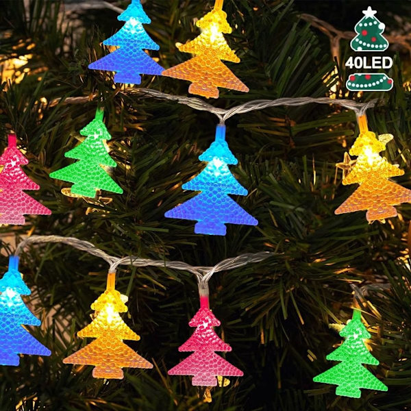 Fargerike juletrærlys, 6 m, 40 LED KLB