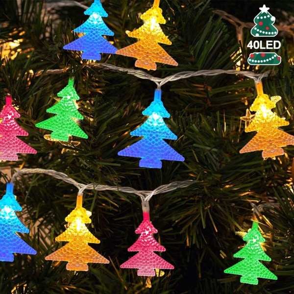 Färgglada julgransljus, 6 m, 40 LED KLB