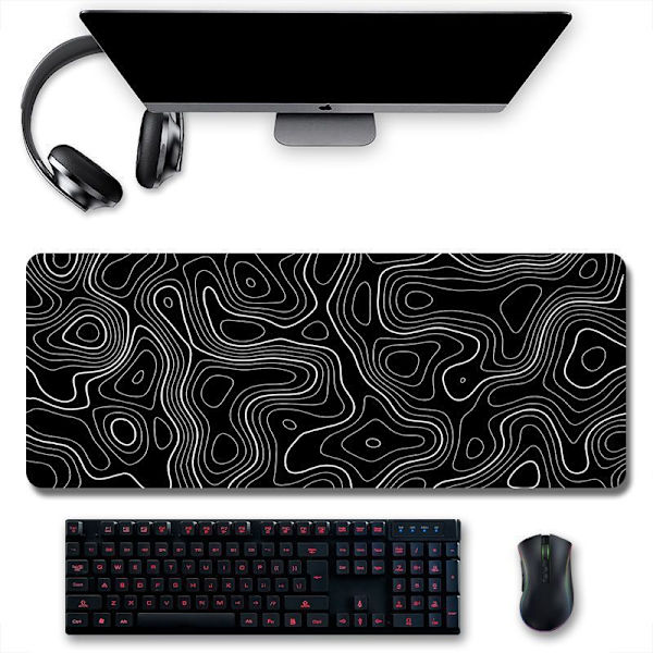 Gaming Musemåtte 800 x 300 mm Kunstnerisk Kurve Musemåtte Store Syede Kanter