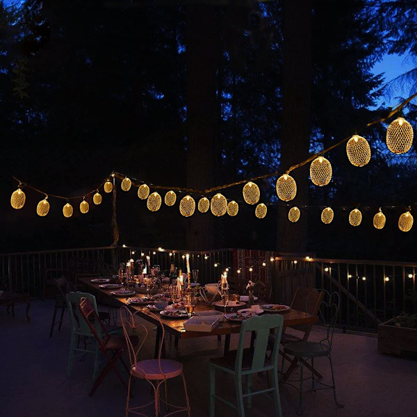 15ft 30 LED Ananas ljusslinga, ljusslinga batteridriven för uteplats hem bröllopsfest sovrum födelsedag dekoration