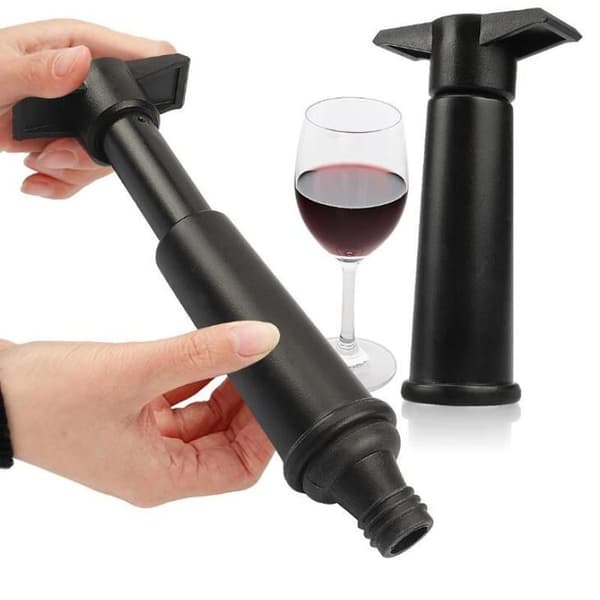 Vinvakuumpump svart med 2 proppar KLB