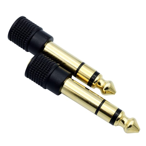 Audioadapter 6,35 mm (1/4\") han til 3,5 mm (1/8\") hun stereo