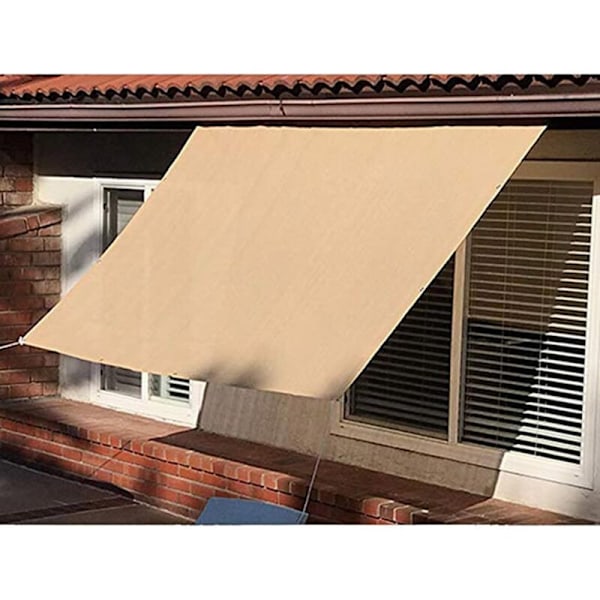 Beige skuggnät, rektangulär HDPE permeabelt tyg med öljetter, skuggskydd för hemmapersgol, hållbar nätpresenning, 2x3m MINKUROW KLB