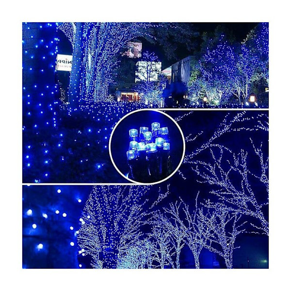Net Lys Garland, 480 LED Net Lys 6M X 3M 8 Vandtætte Energilægetilstande, Dæmpbar til Soveværelse Jul Bryllupsfest Hjem Have, Blå KLB