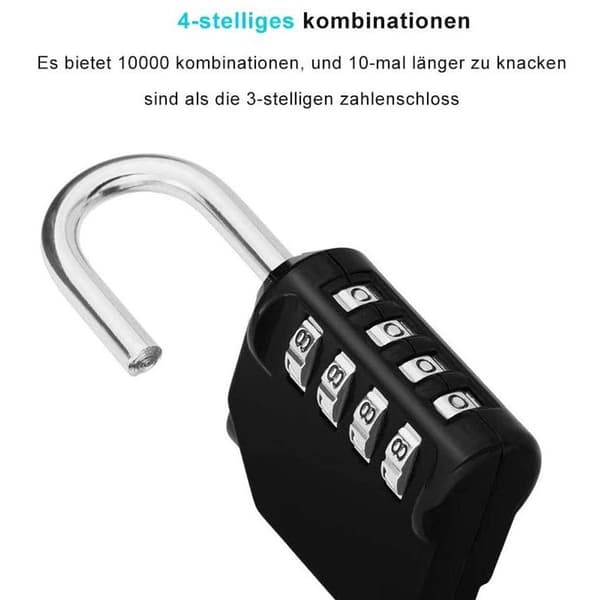 Hængeslåskombination låse 2 stk., låse med tal kode 4