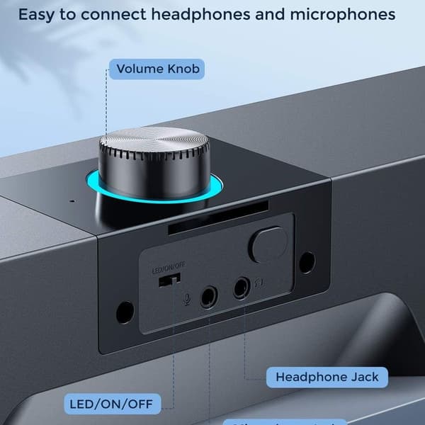 Computerd højttalere, kablet computer-soundbar, stereo USB strømforsyning