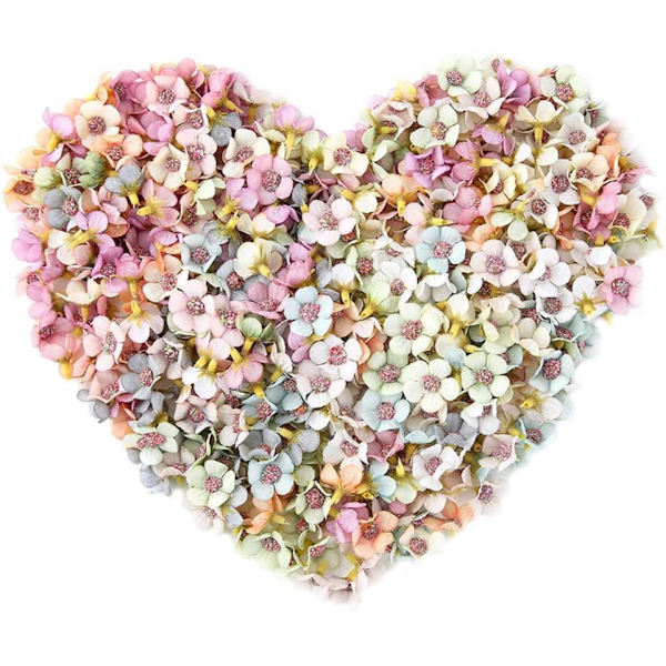 Kunstige blomster 100 stk flerfarget kunstig tusenfryd hode falske blomster håndverk kunstige blomster dekor for hjem bryllupsfest D-