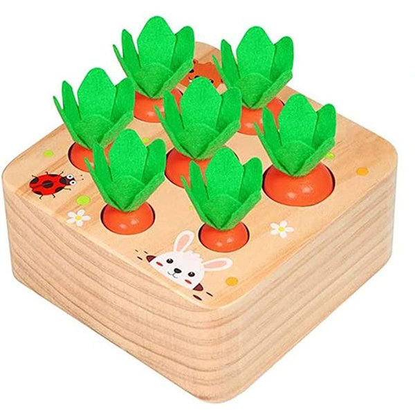 Träleksak Montessori, morotsleksak, sorteringsspel trä för KLB