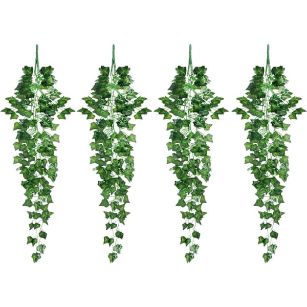 79 cm kunstig hengende plante, 79 cm falske grønne blader vin potteplante med planter, innendørs utendørs simulering plantedekorasjon KLB