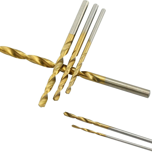 Pakke med 60 Twist Bits Mikro Bits Metal HSS Bits Sæt Værktøjer Titanium Bits