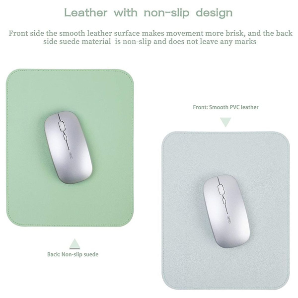 2-pack musmatta vattentät läder musmatta himmelsblå + silver och grön + rosa