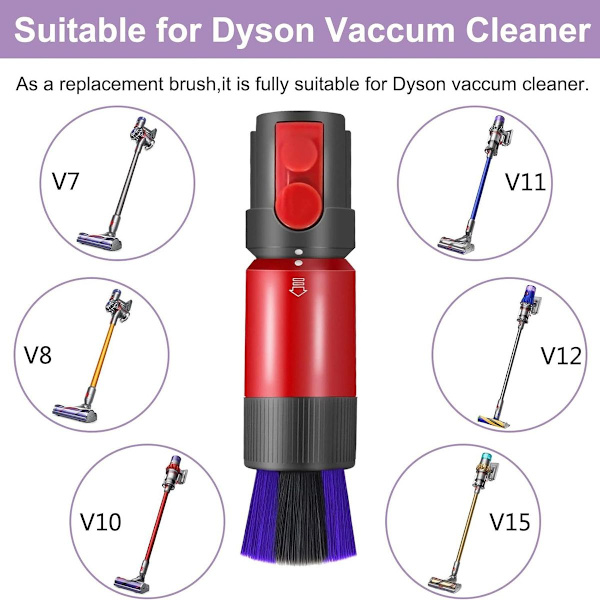 Støvfri støvbørste til Dyson V15, V12, V11, V10, V8, V7 (reservedel)
