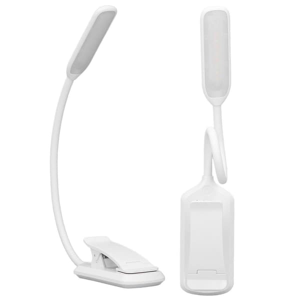 Mini sammenleggbar tre-nivå USB LED-bordlampe med klipsdesign KLB