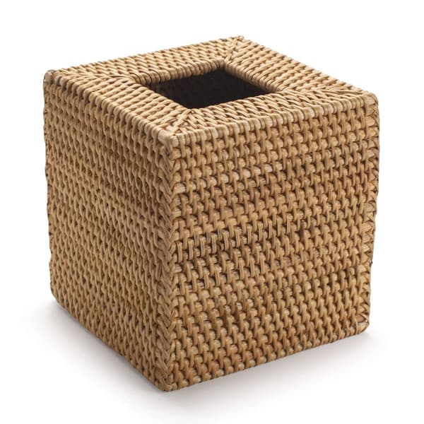 Rattan Servettbehållare Kvadratisk Handvävd Korg