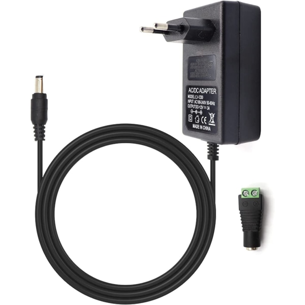 Strømforsyning 12V 3A Adapter 36W Transformatorer for LED-stripe EU-plugg for COB 3528/5050 SMD LED-stripe, AC100-240V Strømforsyning