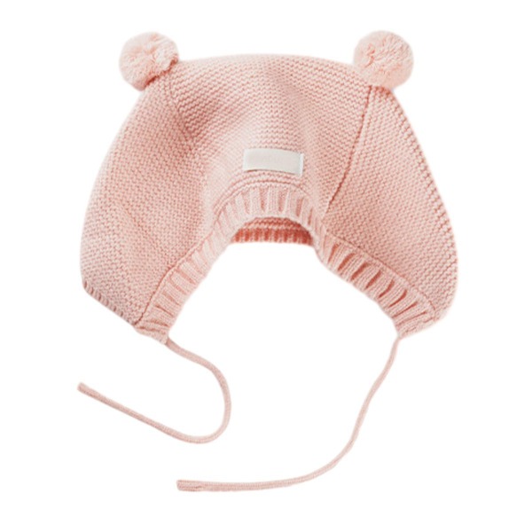 Baby virkad mössa Toddler söt björn öra mössa Toddler pojkar flickor rosa KLB