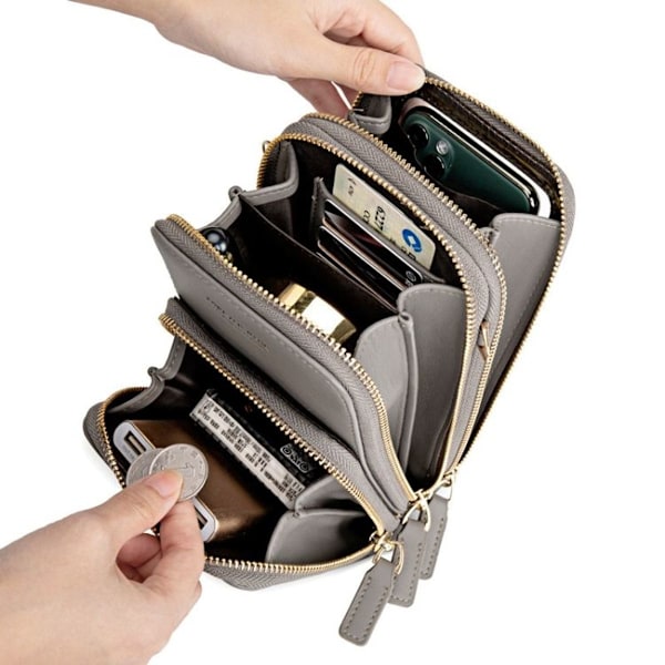 SJ617 Multifunksjonell Touch Screen Mobiltelefon Veske Skulder Bag (Hvit)