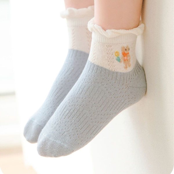 Par Baby Girls Boys Tunna Mesh Bomullssockor Småbarn L KLB