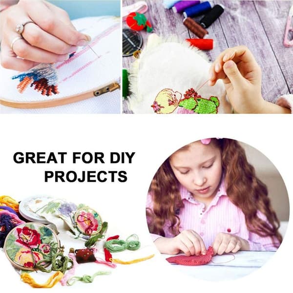 Broderi Starter Kit - Broderikit Inklusive 100 Farve Tråde,