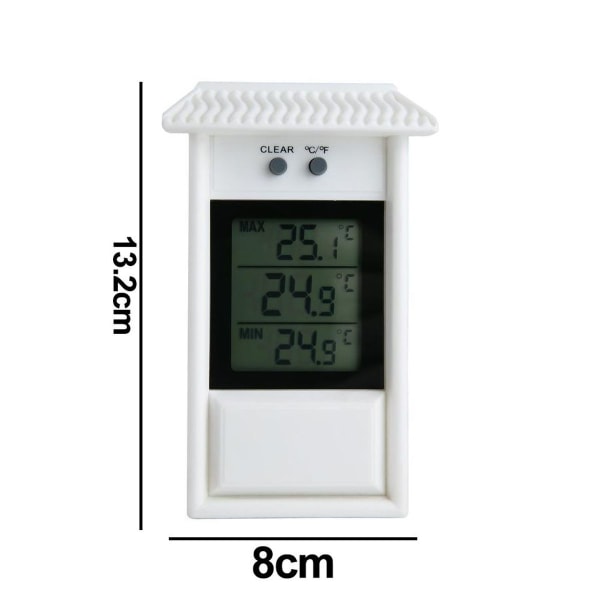 Digital inomhus/utomhus max min växthus termometer vit