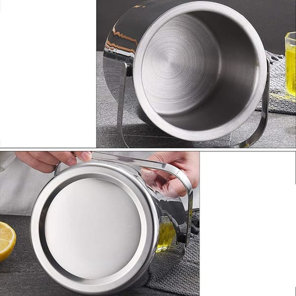 LessMo Rostfritt Stål Isbehållare, 3 L, Isbitbricka med Lock och Is
