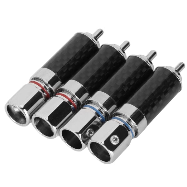 4-pack RCA-kontakter, krompläterad mässing, löd RCA-kontakt KLB