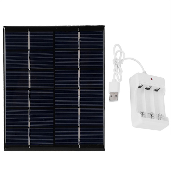 2W 6V solpanel med AA-batteriladdare för KLB