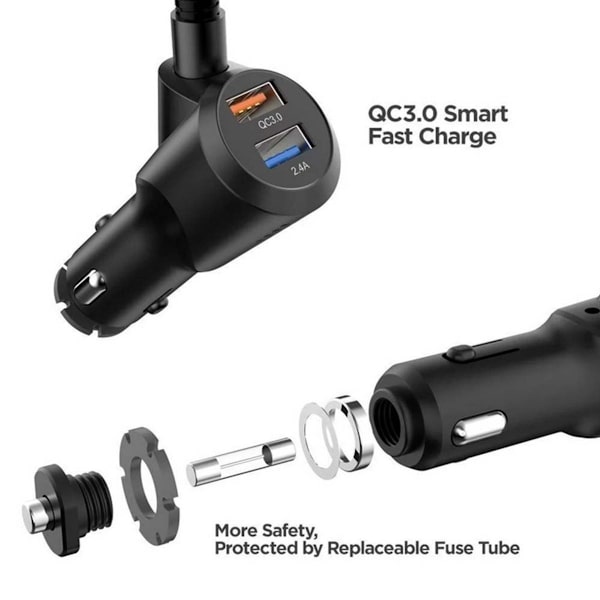 Bluetooth FM-sender for bilen, lydadapter og mottaker med KLB