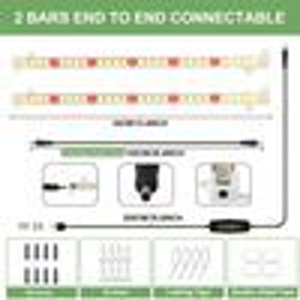 40W LED Plantelampe Full Spectrum Sollys USB Innendørs Planter KLB