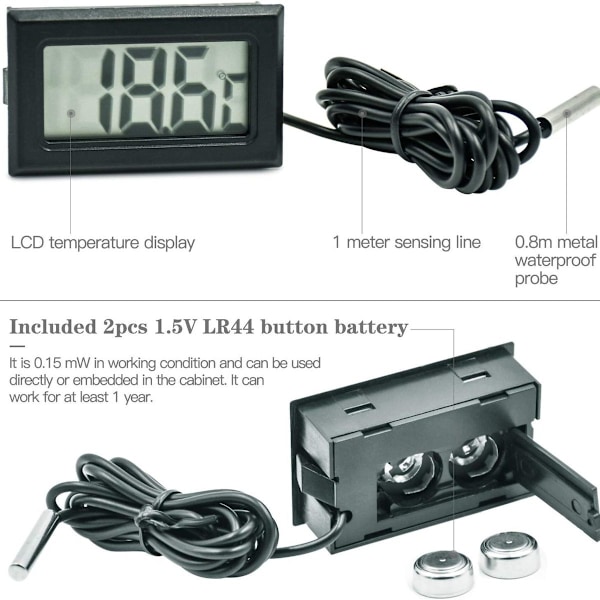 Sett med 3 LCD-akvarie-termometre Digital Digital Termometer KLB