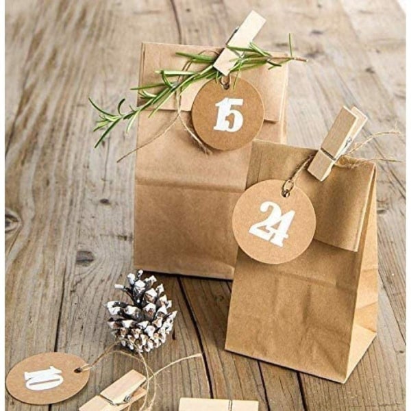 Papirposer 100 stk brune - 9 x 17 x 5,5 cm gaveposer brune poser