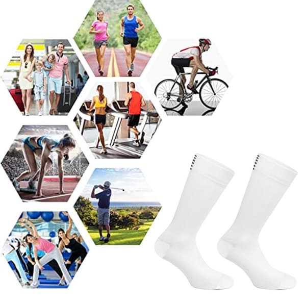 Ridesokker laget av hvit merinoull KLB