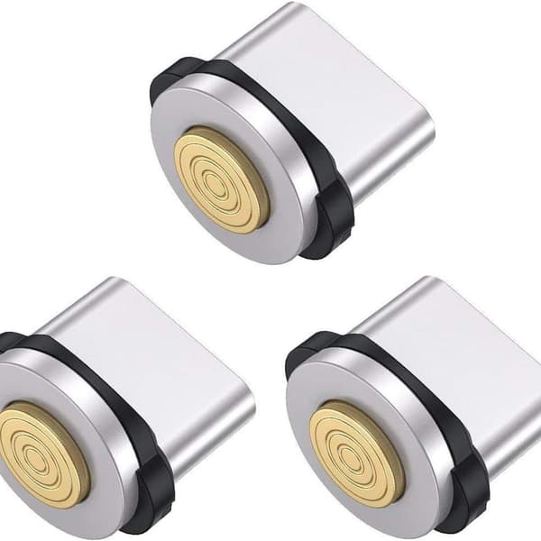 540 Graders Magnetisk Ladingkabel Nylonflettet 3-pakks Tips for Type C
