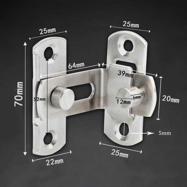 2 pieces door latch with right angle buckle KLB