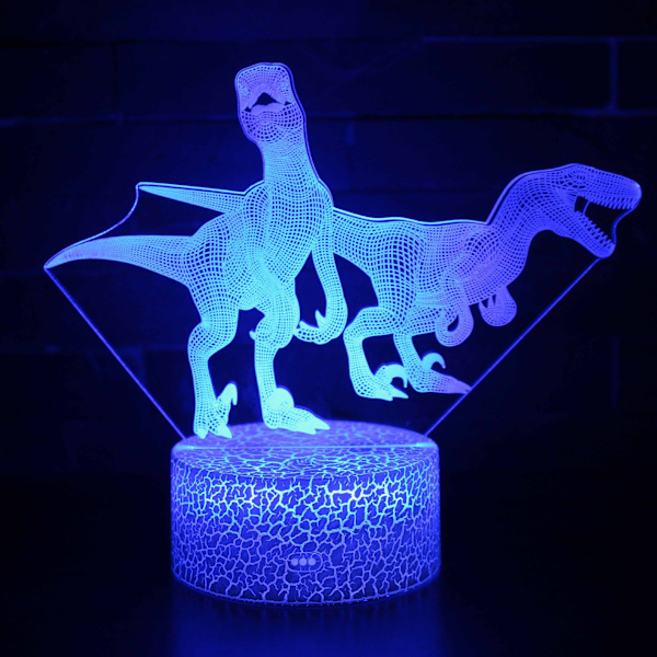 Dinosaur Series Farverige 3d Nattelys, Kreativ Gave Lampe Bordlampe C