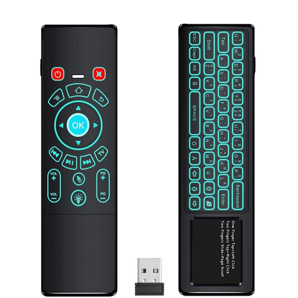 2,4 GHz Air Mouse Fjärrkontroll/Mini Tangentbord Trådlös med Touchpad och LED KLB