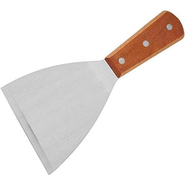 Rustfritt biffspatel i tre med non-stick håndtak