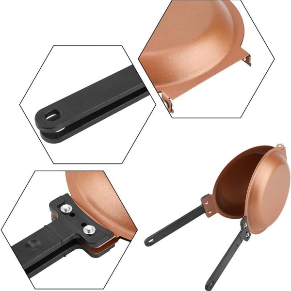 Dobbeltsidig Non-Stick Foldbar Stekepanne for Stekte Egg