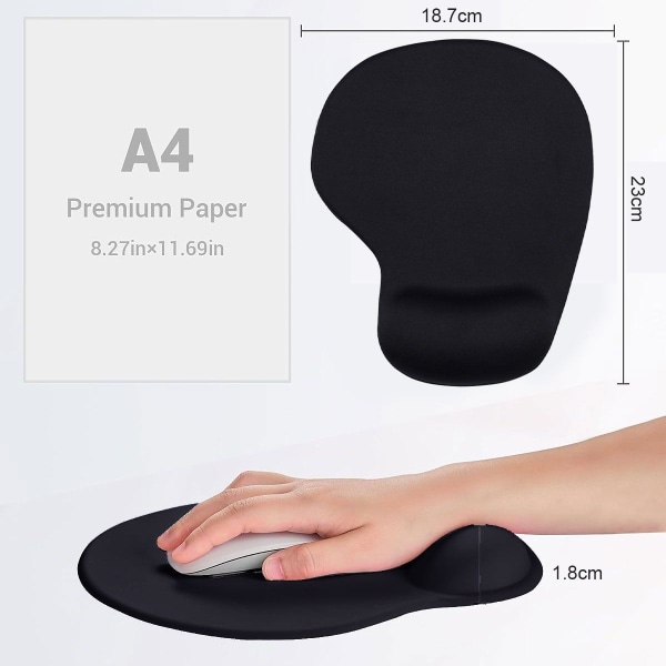 Gel Mouse Pad, Wrist Pad, Office Mouse Pad, Hand Pad, Gel Black