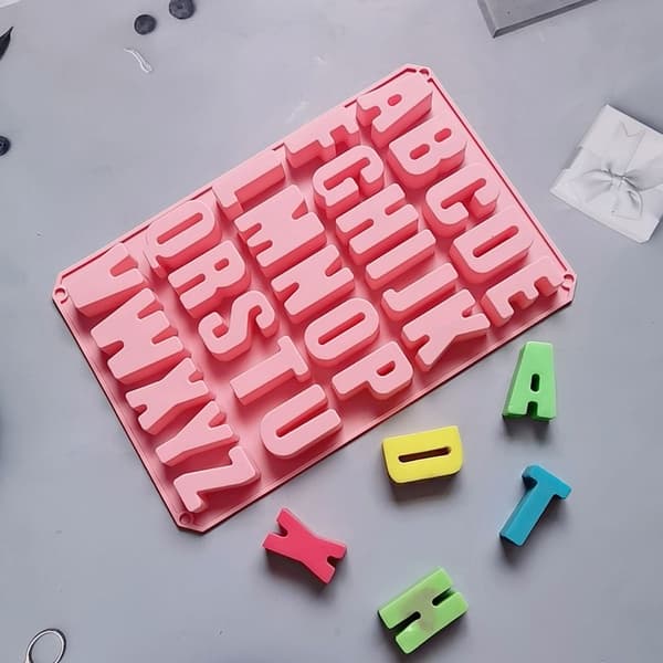 2PCS 26 Cavities Crayons Letters Silikonform Större Bokstäver Bakning