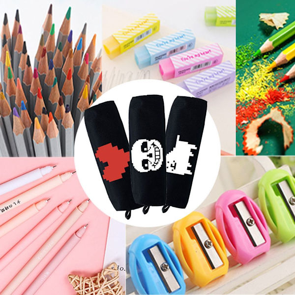 Pencil Case Holder Zipper Pen Bag Pouch Stationery Shape3 KLB