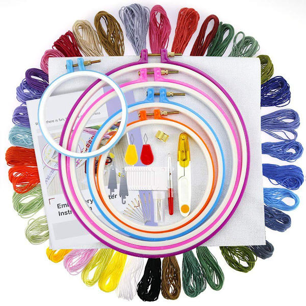 Komplett broderistartset, 5 st plastbroderi