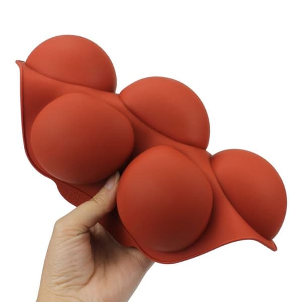 3 stk. Halvcirkel Silikon Kageforme Chokolade Bombeforme (Brun)