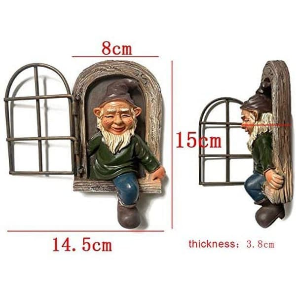 Fantasifulle hagepynt og dekorasjon - La vinduet nisse, mini nisse,
