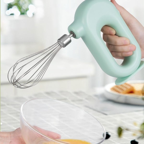 Sladdlös elektrisk handmixer för hushåll USB uppladdningsbar grön KLB