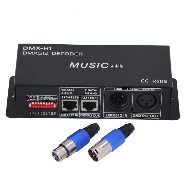 3-kanals DMX-dekoder, justerbar RGB-dæmpning LED-dekoder KLB