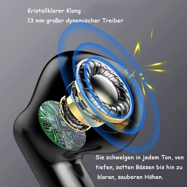 Bluetooth-hörlurar, trådlösa hörlurar med djup bas