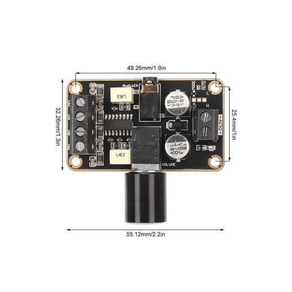 Lydforstærkerkort 2x5W dual channel stereo power KLB