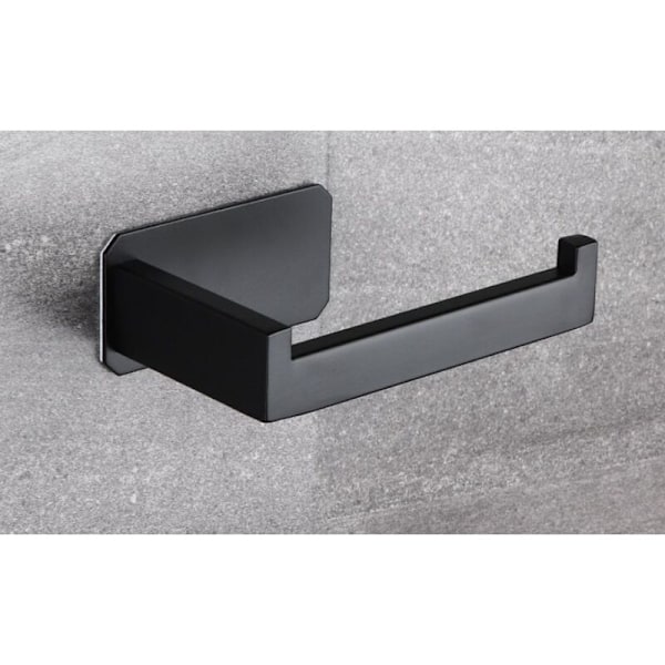 Selvklæbende toiletrulleholder uden boring væg papirholder papirholder, rustfrit stål toiletrulleholder toiletrulleholder (sort) KLB