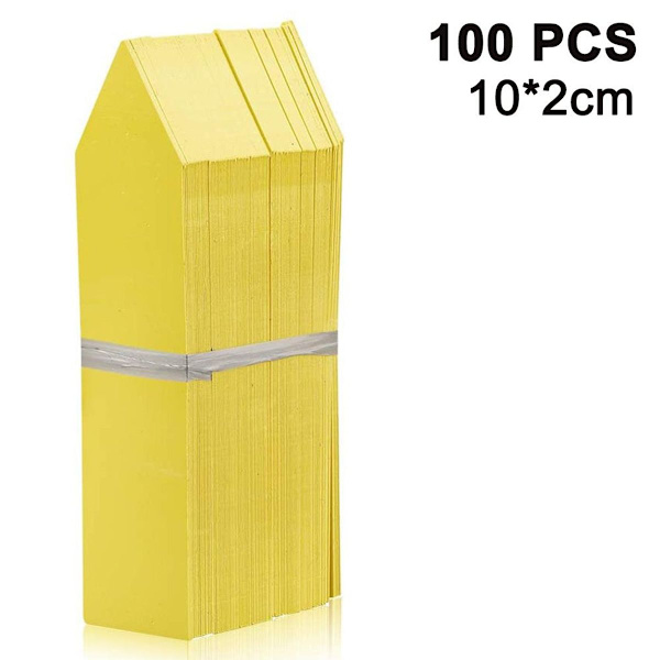 100 kappaletta kasvien nimilappuja, keltaisia